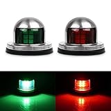 DDSKY Boat Navigation Lights 12V Stainless Steel Marine Yacht Lights LED Bow Side Lights Pontoons Sailing Signal Lights One Pair (Red&Green)