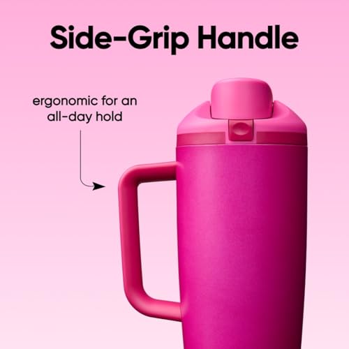 Image of Owala FreeSip Tumbler Insulated Stainless Steel Water Bottle with Built-in Straw and Side Handle, For Travel, Work, School, and Sports, 40oz, BPA Free, Leak Proof, Read My Lips