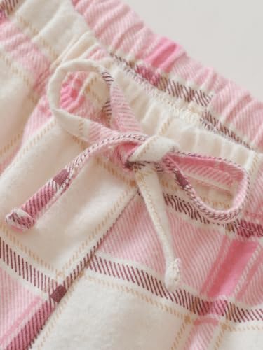 Latuza Women's Petite Flannel Pajama Set Soft Cotton Button Up PJs Set3