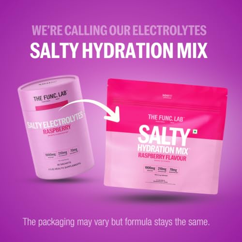 Image of The Func. Lab Daily Electrolytes - Salty Raspberry | 30 Sachets | Instant Hydration Powder with Sodium, Potassium, Magnesium | Sugar-Free, No Preservatives | Instant Energy, Performance & Recovery Drink