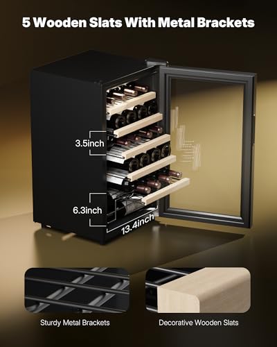 Image of Upstreman 24 Bottle Wine Cooler, Built-in /Freestanding, Glass Door (W24)