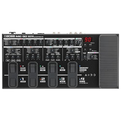 BOSS ME-90 Guitar Multi-Effects | All-In-One Guitar Processor | 11 Onboard AIRD Amp Models | 60 Effects derived from the GT-1000 | 8 Multi-Function Footswitches & Redesigned Expression Pedal