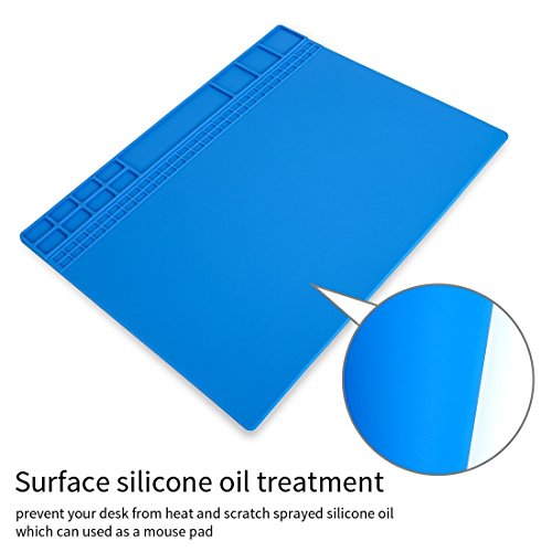 Work Bench Mat Repair Heat Resistant 932° Soldering Mat Silicone Work Mat For Repairing Electronics Mat Workbench Pad Board for Soldering Station,BGA Repair Station with Size 15.8