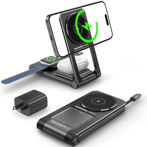 GiieeGii 3C1CCX[dA܂肽ݎ[dXe[Vi[P[uA15W|[^uCX[dX^h iPhone 16 15 14 13 12AApple WatchAAirPods(20WA_v^[)(ubN)