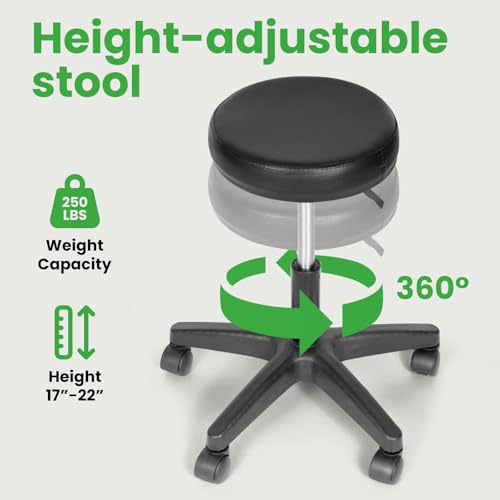 WETOXL Tattoo Chair with Stool Message Bed Spa Salon Table Facial Chair for Client Esthetician Black Max Weight Capacity 881lbs Black