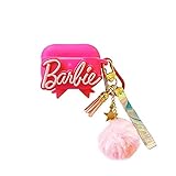 GazeKu Mirror Pink Soft 3D Retro Air Pods Case Cover with Charm Keychain Puffball for Apple Air Pods...