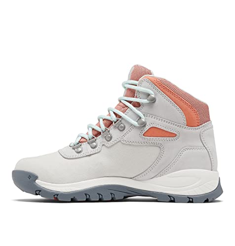 Columbia Newton Ridge Sapato feminino impermeável para caminhada, Nimbus cinza/coral brilhante, 5.5,