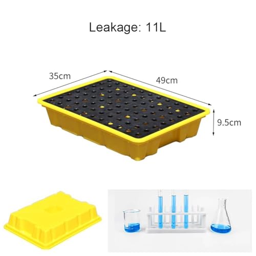 Générique Bac de Protection Anti-fuites Industriel modulaire en Plastique avec Drain, capacité de 11 L, Jaune, pour Garage et sous-Sol - Durable, Robuste et résistant aux Produits Chimiques