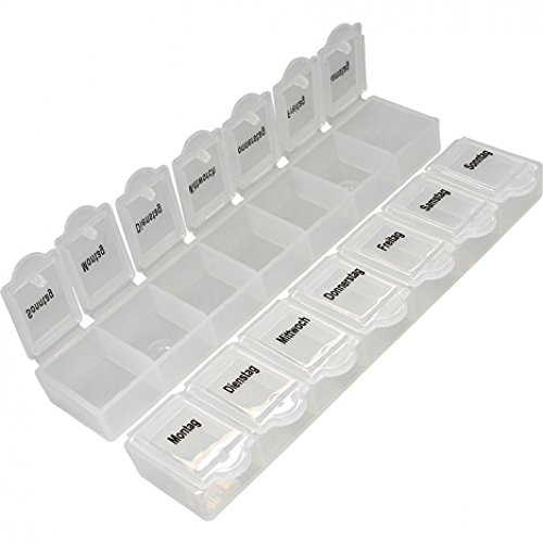 OSMA Pillen-/ Tablettenbox 7 Tage Tablettendispenser Pillenbox Tablettenbox Cover