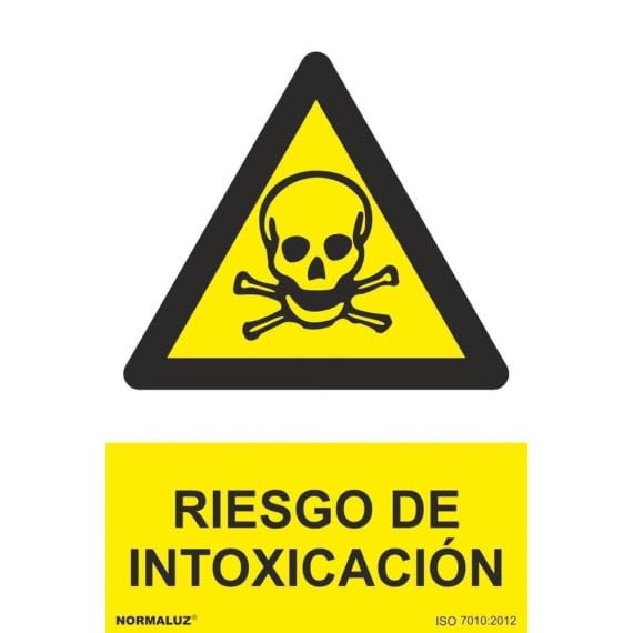 Señal industrial de Riesgo de Intoxicación, con tintas UV SEKURECO