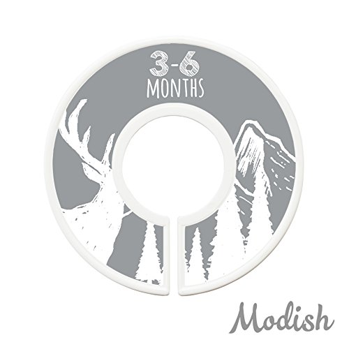 Modish Labels Baby Clothes Size Dividers, Baby Closet Organizers, Closet Size Dividers, Baby Closet Organizers, Clothes Organizer, Neutral, Boy, Girl, Woodland Animals, Tribal, Nordic (Gray) #TOP3