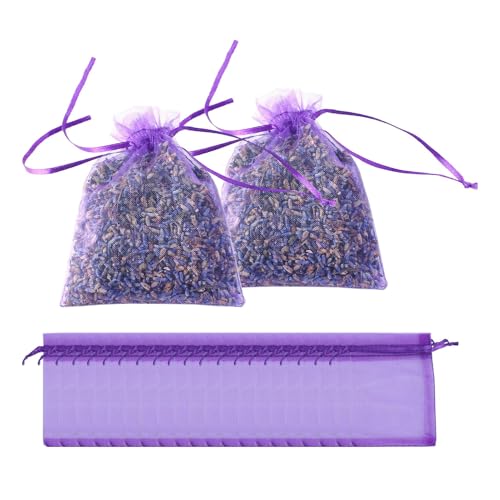 30x Bolsas de Lavanda Vacía, 6.5 x 9 cm Saquitos de Lavanda Seca Protección Antipolillas para Armario, Bolsitas de Lavanda para Aroma Coche y Habitación Sueño Ropa Cajones Armarios (6g)
