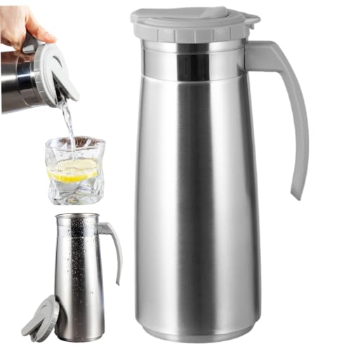 Jarra de acero inoxidable duradera de 1300 ml con acabado metálico elegante 6