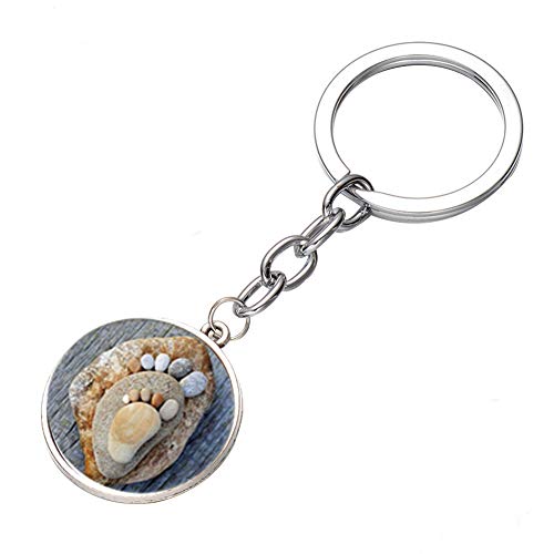 Preisvergleich Produktbild Hacoly Tasche Handtaschenanhänger Schlüsselringen Keychain Auto Schlüsselbund Kleine füße Taschenanhänger Schlüsselbund Kreativer Personalisierter Schlüsselanhänger-Wei