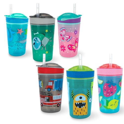 Nuby Snack N' Sip tasse anti-goutte et anti-renversement pour le goûter des petits