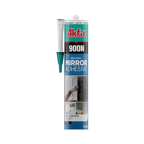 Adhesivo de espejo de curado neutro 900N, sellador de silicona transparente 100, seguro para la construcción de espejos con secado rápido, unión