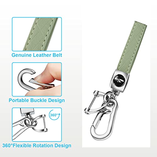 Image of QBUC for BMW Key Fob Cover with Leather Keychain | for BMW 2 5 6 7 Series X1 X2 X3 X5 X6 X7 Premium Soft TPU Key Fob Holder (1-Green)