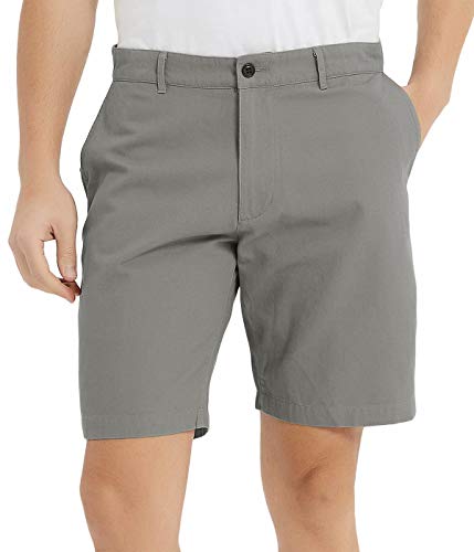 Mens Shorts Casual Classic Fit Comfy Chino Golf Short Gray 34