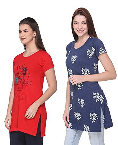 Image of In Love Women's Plus Size Cotton Printed T-Shirt with Pocket - Combo Pack of 2