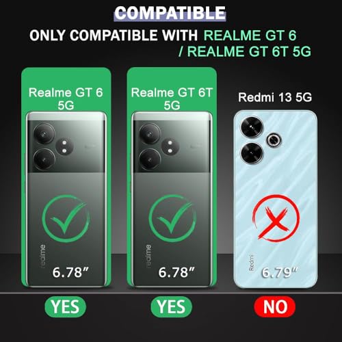 Image of TheGiftKart Tough Armor Bumper Back Case Cover for Realme GT 6 / GT 6T 5G | Ring Holder & Kickstand in-Built | 360 Degree Protection Back Case Cover for Realme GT 6 / GT 6T 5G (PC & TPU, Blue)