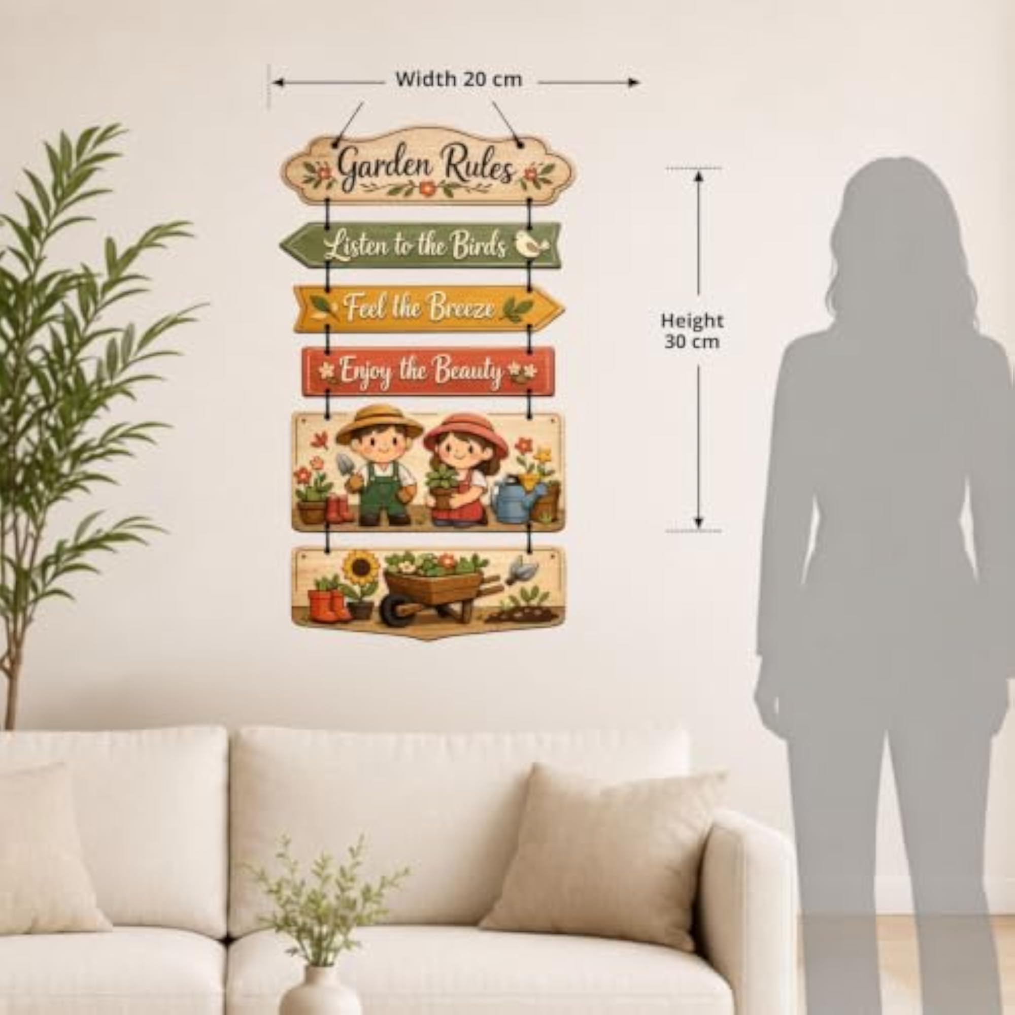 Wooden Hanging Wall Decor Sign for Home