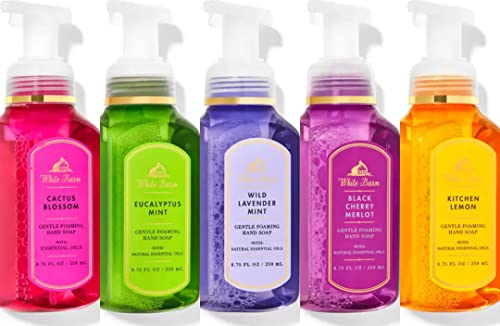 Bath and Body Works Gentle Foaming Hand Soap Kitchen Favorites - Cactus Blossom, Black Cherry Merlot, Wild Lavender Mint, , Eucalyptus Mint, Kitchen Lemon, 8.75, 5, 8.75 Fl Oz