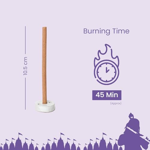 Image of GaneshaSpeaks Bambooless Dhoop Sticks with (Lavender + Rose) Fragrance | 80 Pieces(Pack of 2) | Handcrafted by Skilled Artisans | Eco-Friendly | Pure Aroma | Free Ceramic Stand