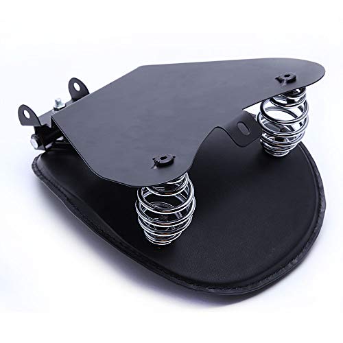Black Motorcycle Solo Seat Spring With Base For Harley Heritage Softail Springer (Black-New) - Thumbnail 4