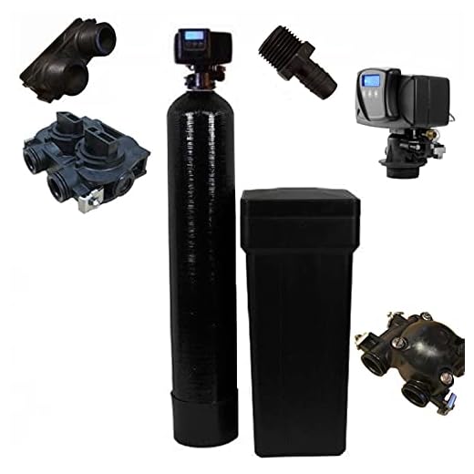 Fleck 5600 SXT Meter Demand Water Softener Grain Capacity 10% Commercial Grade Cation Resin (64,000, Black)