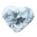 dssmboom Natural Rough Blue Celestite Crystal Mineral Specimen for Crystal Collection, Irregular Geode Celestine Raw Stone for Home Office Decor & Chakra Balancing, 1.18'-1.97'