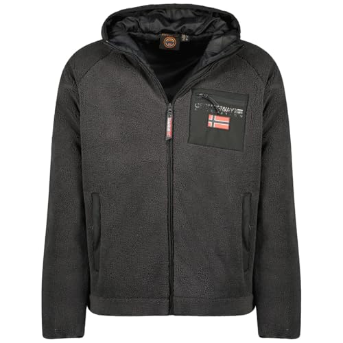 Geographical Norway Udaf Męski gruby polar ciepły zamek błyskawiczny - Kurtka Zimowe ciepłe męskie bluzy miękkie - Bluza z podszewką z długim rękawem - idealna na jesień i zimę (ciemnoszara 2XL),