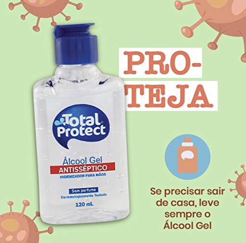 Álcool em Gel, Total Protect, Trasnparente, 120Ml
