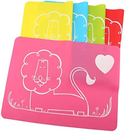 LIFKICH Food Non- Lion Table With Tablemat For Slip Eating Silicone Mats Baby Color Flexible Non-slip Pad Reusable Heat Toddlers Resistant Xcmrandom Children Baking Random Pattern Placemats Kids