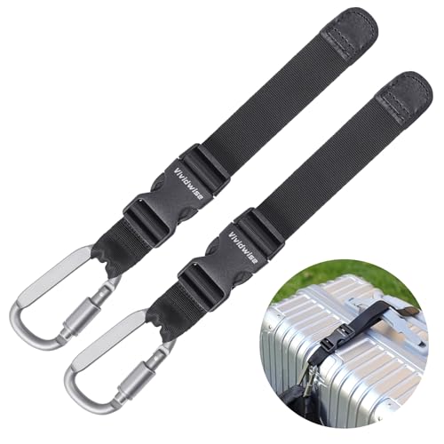 Image of Luggage Straps, Add a Bag Luggage Strap Jacket Gripper Set, Luggage Straps Carry-on Baggage Suitcase Straps Belts Travel Accessories (Black, Hook x2)