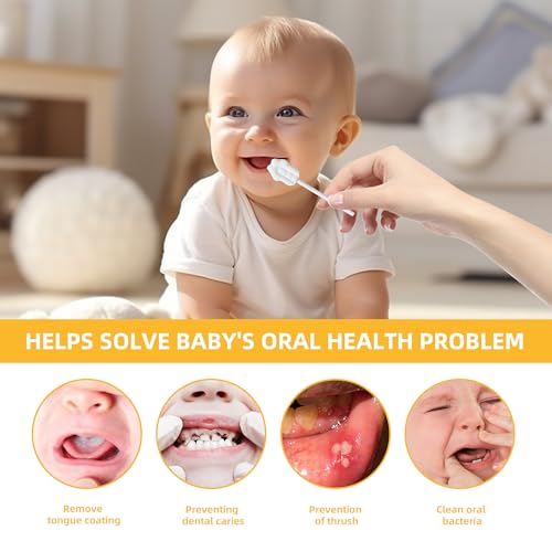 Image of EASICUTI Upgrade Baby Tongue Cleaner, 52PCS Newborn Infant Toothbrush