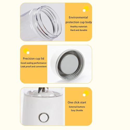 Image of Portable Blender Electric Juicers Fruit Mixers USB Rechargeable Smoothie Mini Personal Juicer 6 Blades 3Gears with High Carbon Stainless Steel Colour Printed Coated