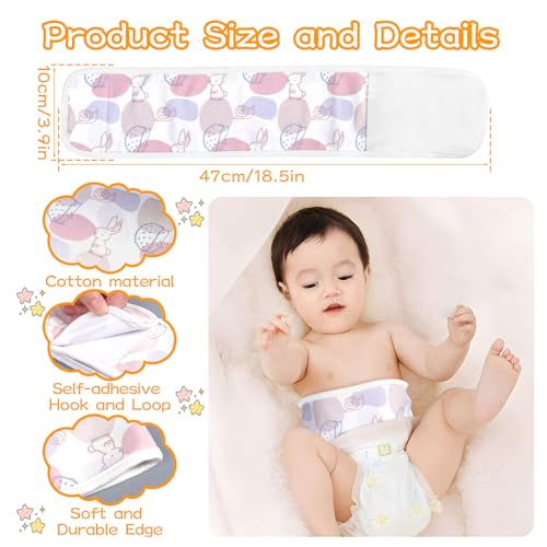 Image of 4Pcs Baby Infant Umbilical Cord Belly Bands Cartoon Cotton Soft Baby Belly Belt, Adjustable Newborn Belly Button Wrap, Baby Tummy Wrap for Protection, Baby Gifts for 0 to 12 Months(Hedgehog)