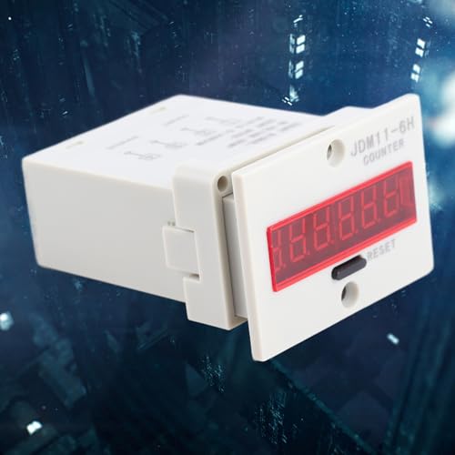Walfront Elektronischer Zähler, JDM11-6H Spannungsloser Zähler 6-stelliges elektronisches LED-Digitalanzeige-Zählerrelais (AC/DC12V)