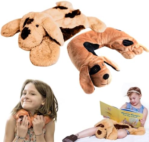 LakiKid Travel Buddies: Weighted Stuffed Animal for Kids and Weighted Neck Pillow for Kids - Perfect Travel Buddy for Kids who Love Animals