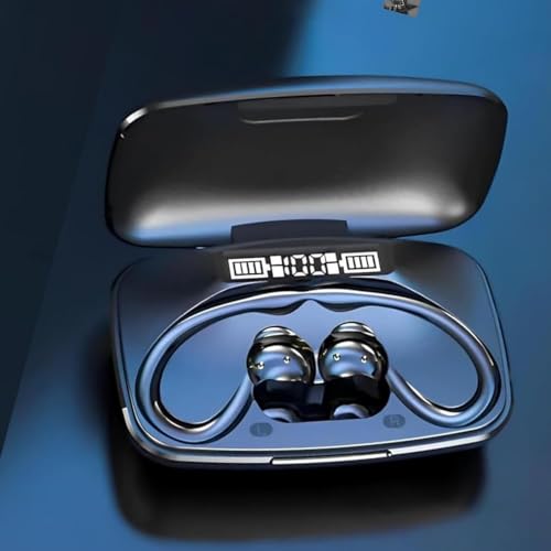 Image of Elevea 𝟏𝟓 𝐘𝐞𝐚𝐫𝐬 𝐆𝐮𝐚𝐫𝐚𝐧𝐭𝐞𝐞 Wireless Bluetooth Earbuds Hook Design, 48 Hours Playtime, Touch Control LED Display Case, Crystal Clear Calls Music Secure Fit