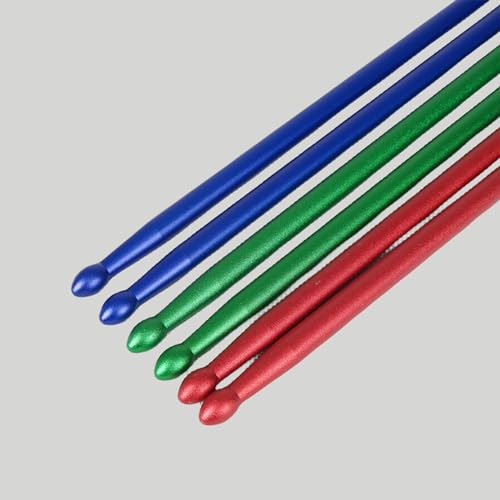 1 par de baquetas prácticas simples de aleación de aluminio 5A para batería, accesorio de percusión para niños y adultos miniatura 4