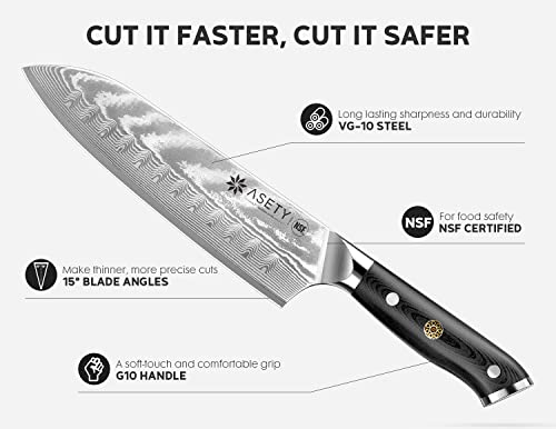 Asety Damascus Knife Set 3 Pcs, Nsf Food-Safe Japanese Kitchen Knife Set With Vg10 Steel Core thumb #1