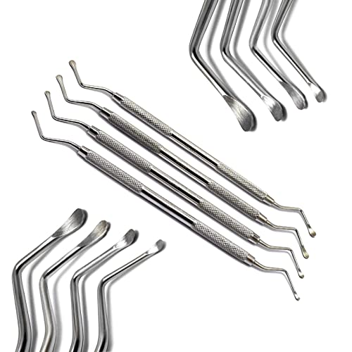 Medspo Professional Dental Elevators | Composite Restorative Implants | Luxating Filling | Surgical Root Extraction Spreading | Osteotome Periotome Instruments (Lucas Set Of 4) #TOP22