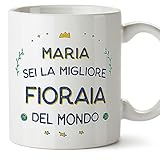 Mugffins Tazza Personalizzata in ceramica per FIORAIA donna 11 oz / 350 ml - In italiano - Migliore del Mondo - Idea regalo per compleanno, anniversario, natale, laurea