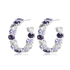 Purple Main Crystal/Silver-tone