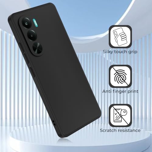 Image of A rtistque Back Cover Case for Realme P4x 5G with Camera Protection | Shockproof TPU|Stylish Protective Design|Slim Fit|Ultra Matte| Back Cover - Black