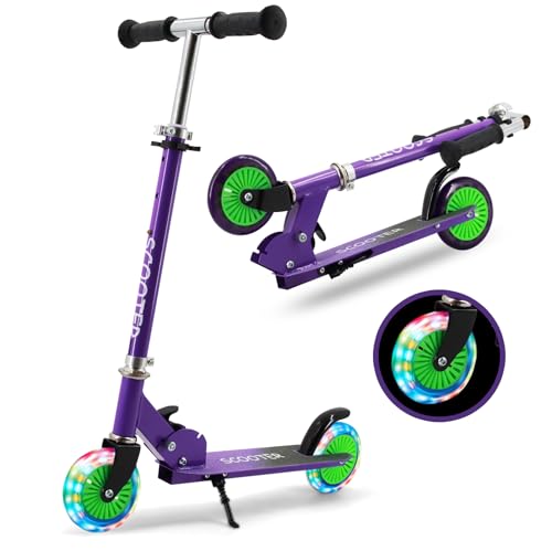 Y-RAIN Roller Kinder mit 3 Verstellbaren Höhen kinderroller für mit LED Räder Geschenke für 3+Jungen und Mädchen