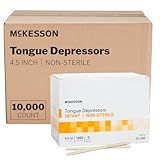 McKesson Tongue Depressors [10000 Count] Infant Size, Non-Sterile, Wood, Unflavored, Splinter-Free, 4.5 in - Use for Medical, Arts, Crafts, Spa - 1000 Count, Pack of 10
