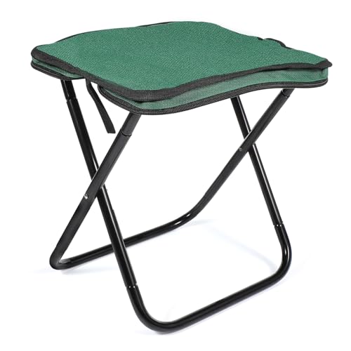 PRETYZOOM Outdoor Folding Stool Lightweight Collapsible Camp Seat with Frame for Gardening Fishing and Sporting Events Space Saving Design for Easy Storage