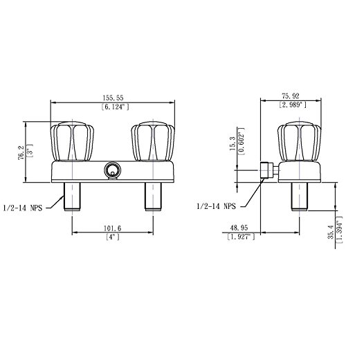 Laguna Brass 3220Acp/4120Cp Rv/Motorhome Two Handle Non-Metallic Diverter Valve With Matching Hand Shower Set, Chrome Finish #TOP4